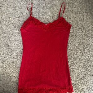 Chic Scarlet Lace Cami Top